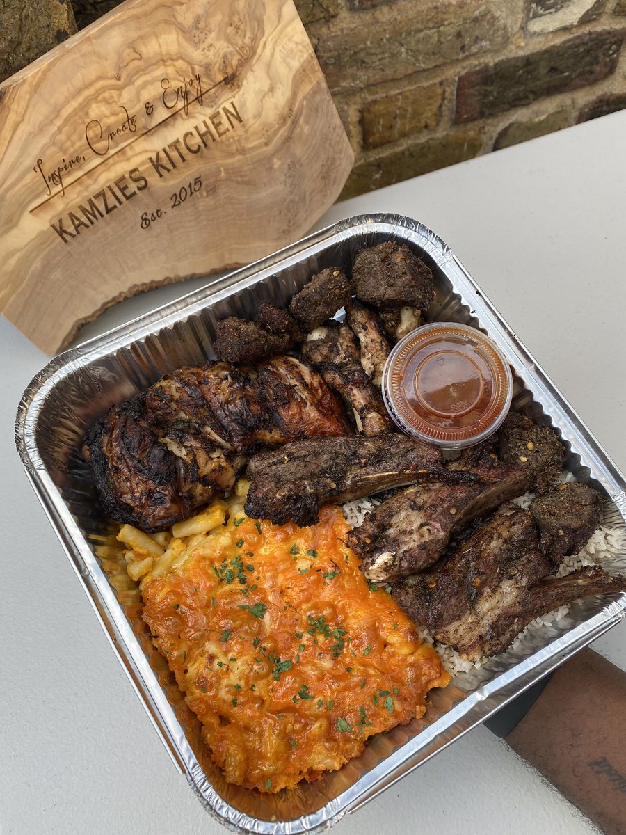Camzy_UK's tweet photo. That Jerk Platter Season!

Kamzies Fried rice 
Mac &amp; Cheese 
Jerk Chicken 
Jerk Wings 
Jerk Beef 
Jerk Lamb Ribs https://t.co/OtNpRAQGl6