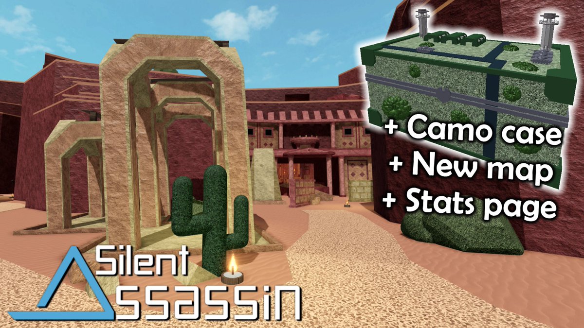 Typicaltype On Twitter A New Update Is Out At Silent Assassin And Includes The New Map Petra By Arsamate The New Camouflage Case And A Stats Page Where You Can View Your - roblox assassin secret room newest update