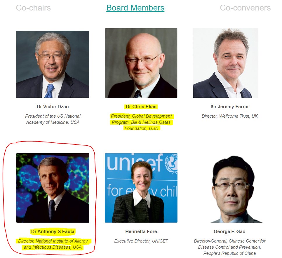 What I also find quite interesting is that, among the 15 members of the Global Preparedness Monitoring Board, we see Dr. Antony Fauci (Director of NIAID) and Dr. Chris Elias (President of Global Development Program at Bill & Melinda Gates Foundation):  https://apps.who.int/gpmb/ 