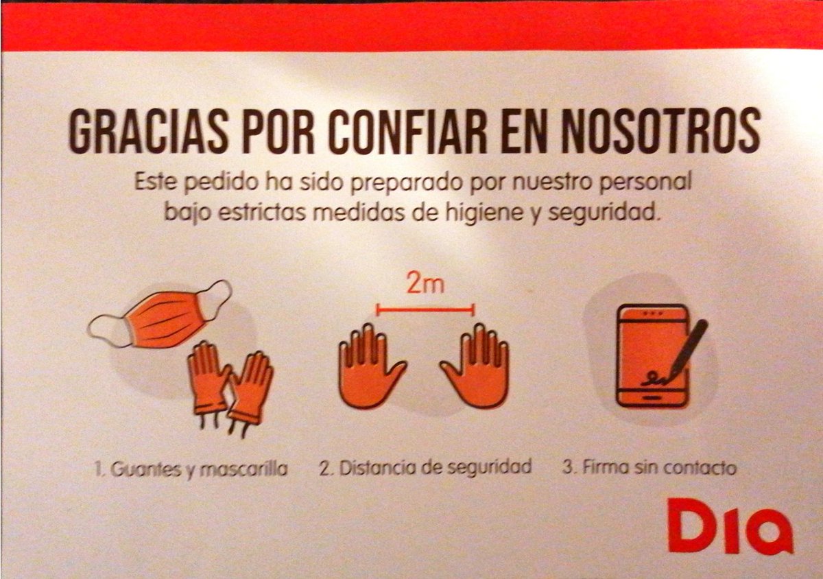 JAndresSabioR's tweet photo. @DIA_Esp @CruzRojaEsp Gracias a vosotros. Vuestros transportistas llevaban máscaras y guantes y han respetado la distancia de seguridad para entrar el producto en casa. https://t.co/ZQPSu7DQ7b