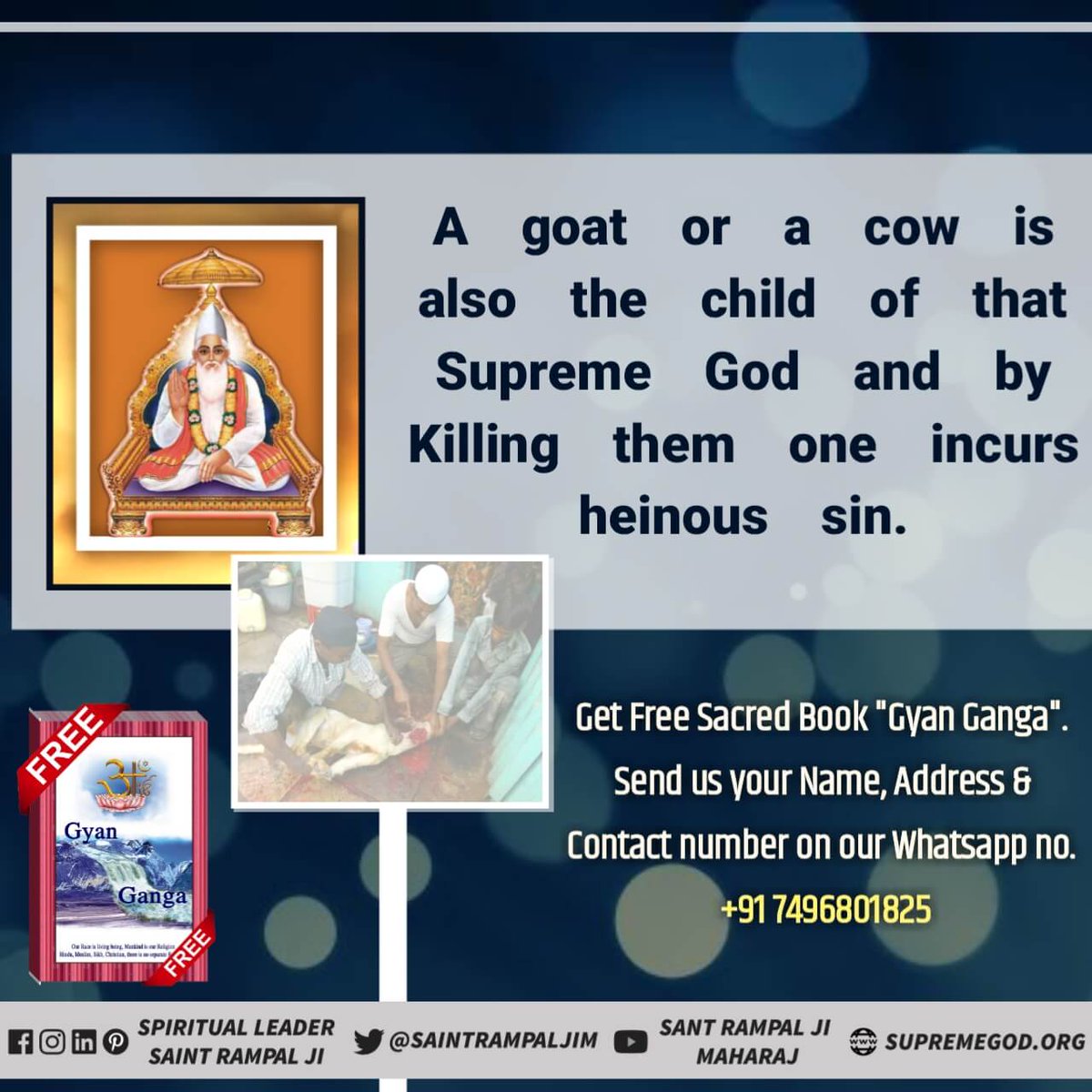 SentoshK's tweet photo. #Allah_Not_Allowed_EatMeat
गला काटै कलमा भरै, किया करै हलाल।
साहिब लेखा मांगसी तब होगा कौन हवाल।।
परमात्मा कबीर ने कलमा पढ़कर जीवों की हत्या करने वाले मुल्ला काज़ियों को लताड़ते हुए कहा है https://t.co/3vmpHX2DD2