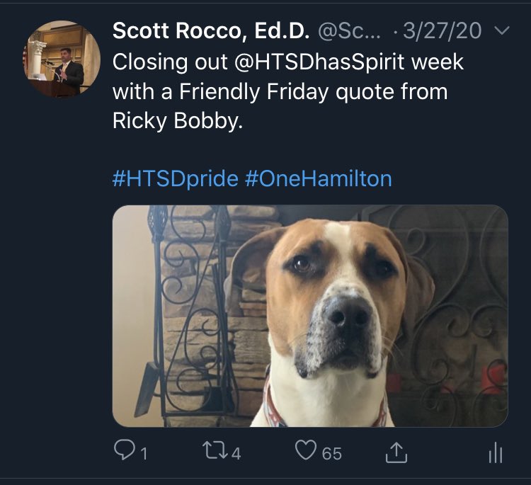 ScottRRocco's tweet photo. Hey @funnyordie ask Will Ferrell if he would give a speech to my graduating seniors. I named my dog after his character. That’s got to count for something. Evidence in attached pics! 

PLN please give me a retweet. https://t.co/R1aK5HBZBX