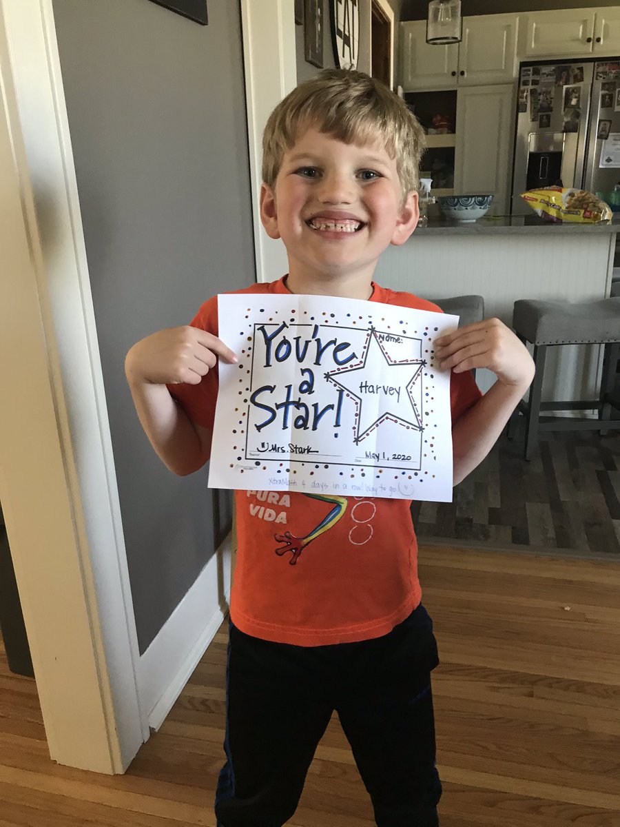 bauerpoweranna's tweet photo. Sending a huge virtual hug and our appreciation for Cathy Stark for teacher appreciation week! Harvey got this in the mail and you made his day @cstarkKW Thank you for all the work you always do and for all you are doing for going above and beyond during this distance learning! https://t.co/80aMx40W6f