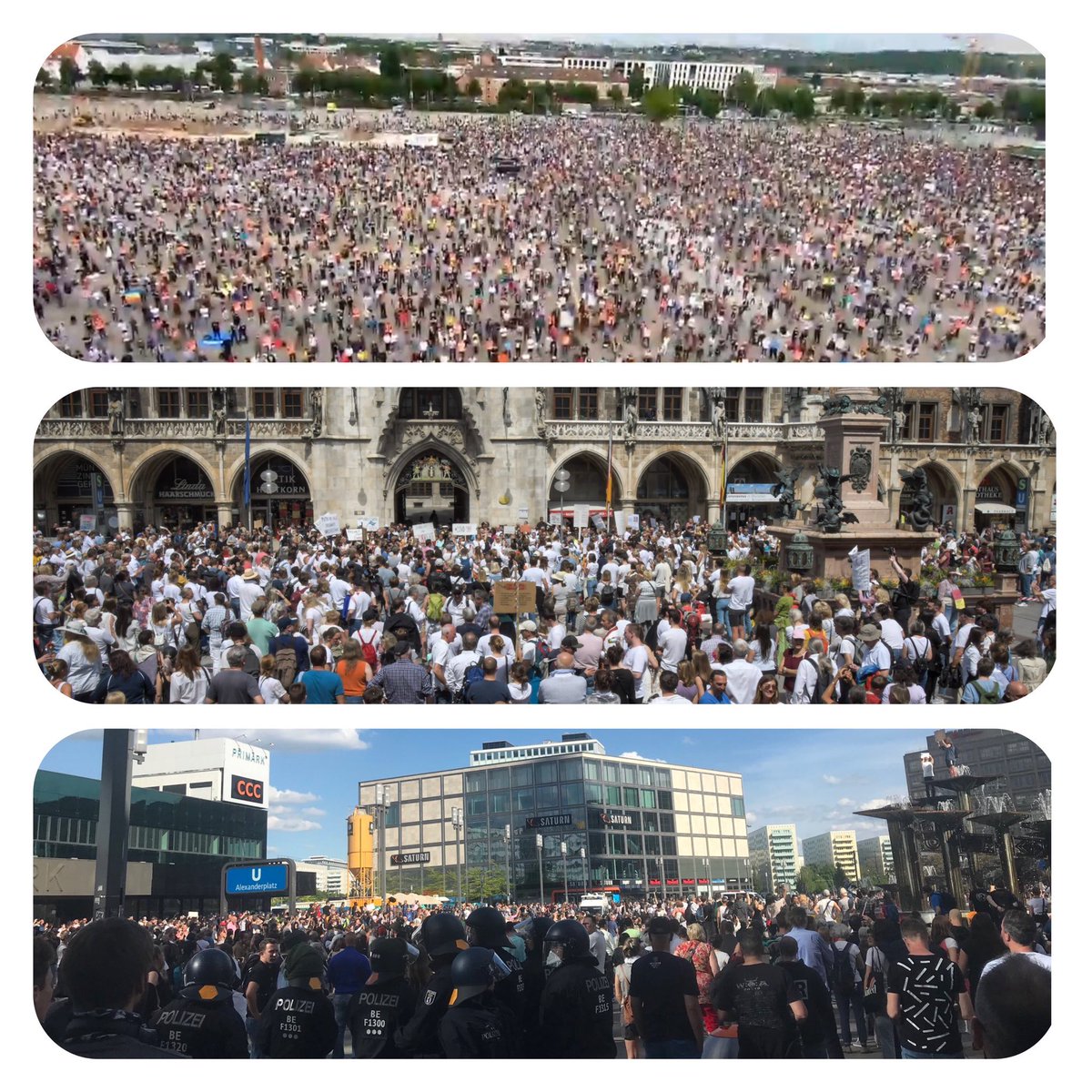 deutsch365's tweet photo. ‼️‼️🇩🇪🇩🇪 Demonstrationen #Stuttgart #Berlin #münchen #Ei9. 9. Mai 2020 #covid19 🇩🇪🇩🇪‼️‼️👍👍👍👍👍👍👍 https://t.co/049Sy2Eppx