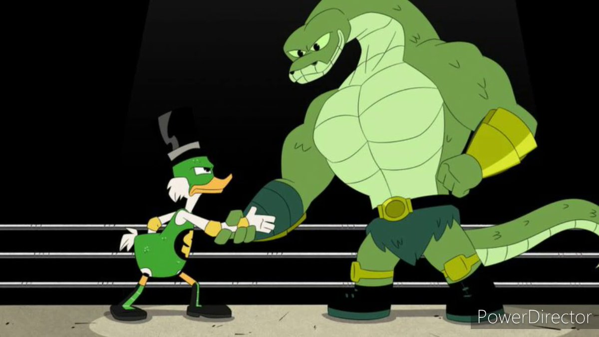 Wrestling (and other) references in today's  #DuckTales a thread.  #RumbleForRangarok