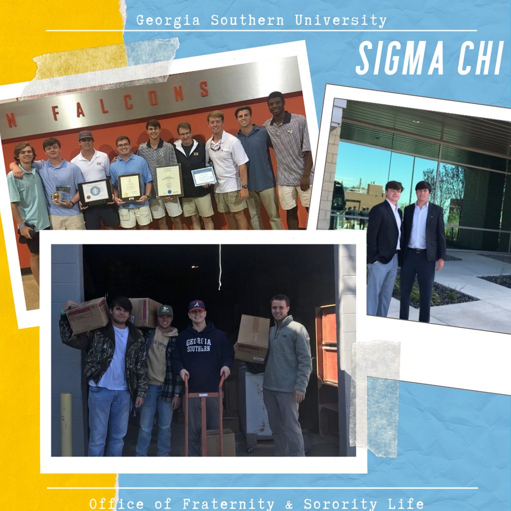 GSFSLife's tweet photo. Our next spotlight is dedicated to the seniors of Sigma Chi ⇶ Please join us in celebrating these @etazetasigmachi graduates! 🦅

#SeniorSpotlight #GSU #SigmaChi #StatesboroCampus https://t.co/Vjh9ezij3b