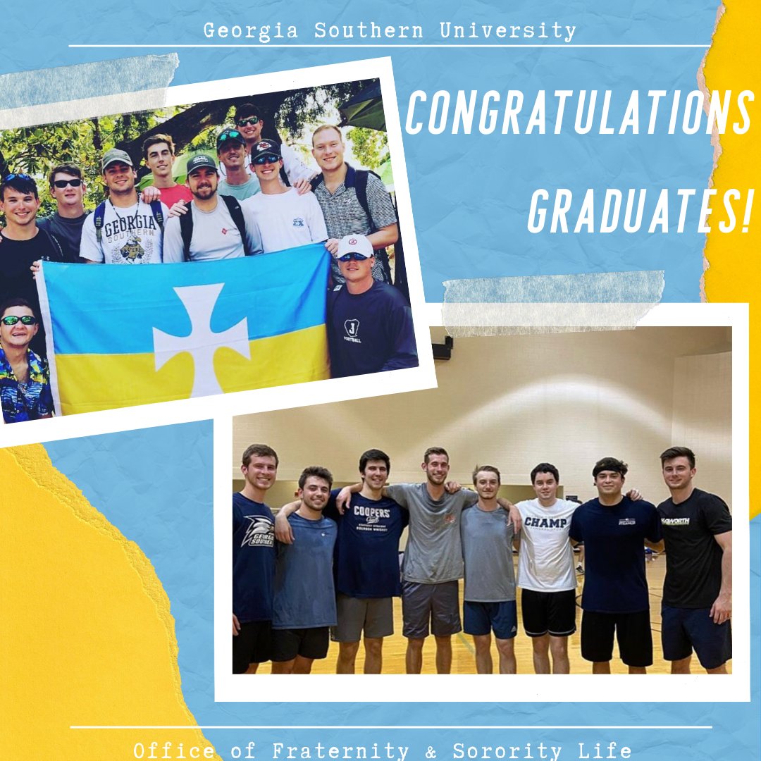 GSFSLife's tweet photo. Our next spotlight is dedicated to the seniors of Sigma Chi ⇶ Please join us in celebrating these @etazetasigmachi graduates! 🦅

#SeniorSpotlight #GSU #SigmaChi #StatesboroCampus https://t.co/Vjh9ezij3b