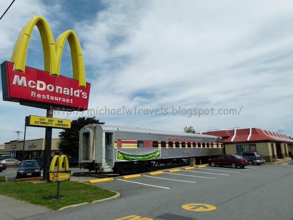 Not as cool train McDonald’s somewhere in Massachusetts.