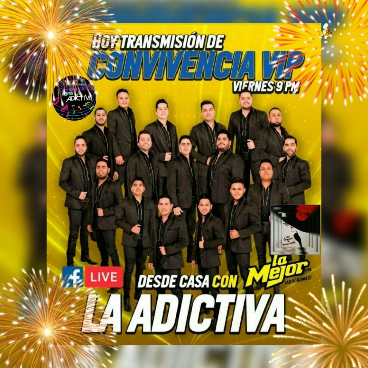 Anglica13223191's tweet photo. 💣No se pierdan de la
#ConvivenciaVIP
Que tendremos el día de hoy en La Mejor al punto de las 9:00 pm a través de su Facebook Live 🤠
¡Ánimo plebes!
@adictivaoficial 🎤
@CoordiAdictiva 👊
#PorSiempreyParaSiempreContigoConse ✋
#M169 👑
@ViejonasMemoG 💣 https://t.co/91WHrUhXiW