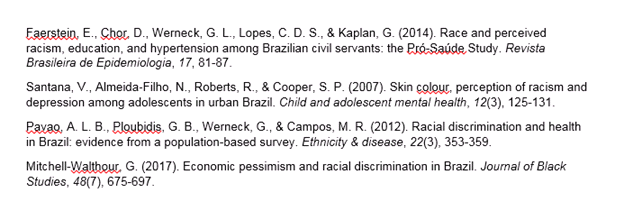 For now, here are the references. I searched for others works that could show different results. Couldn’t find anything. Brazil will never develop until it tackles structural racism head on.