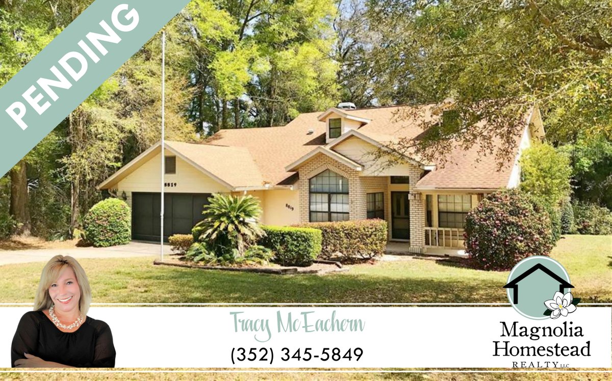 MagnoliaHRealty's tweet photo. Pending! Gorgeous 3/2/2 in Rainbow Springs Country Club Estates 🏡 Congratulations to Tracy's seller!

If you are thinking about listing your home, contact her at 352-345-5849 today!
#magnoliahomesteadrealty #dunnellon #pending https://t.co/W5jwyrmFF9