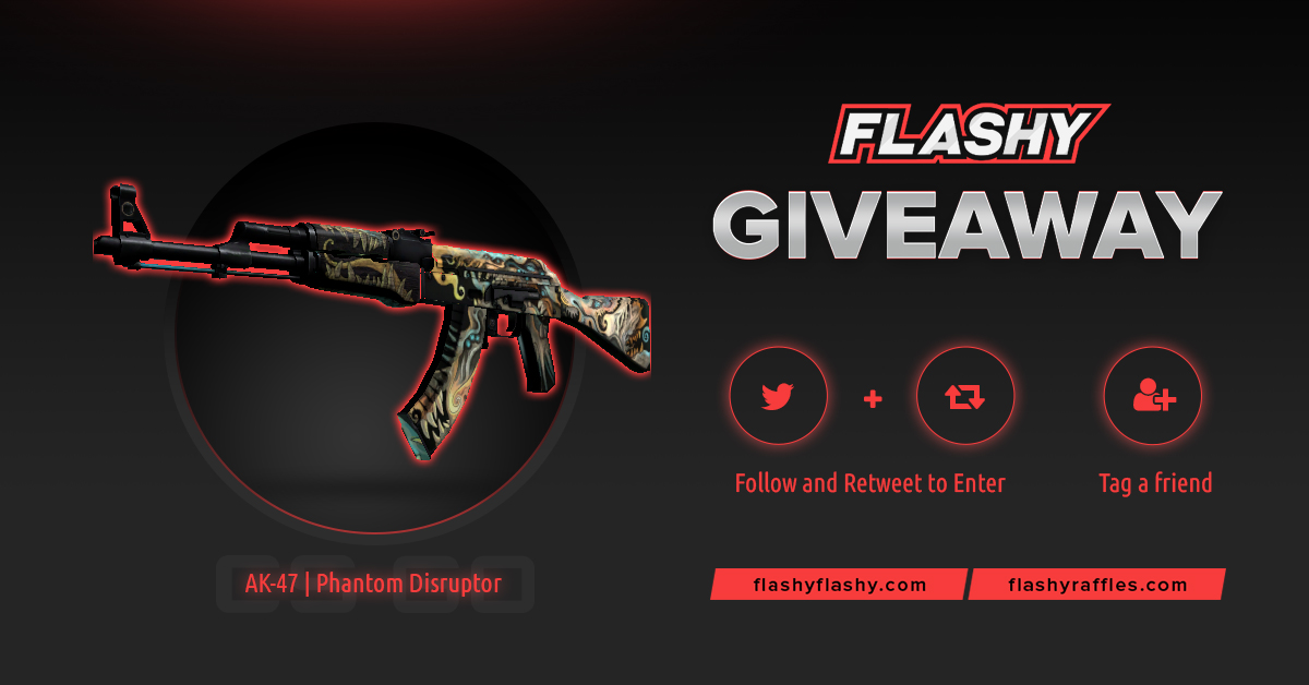 flashyflashycom's tweet photo. 🔥 24H GIVEAWAY !!! 🏆 AK-47 Phantom Disruptor !

To win:
🔻 Visit to support us: https://t.co/EmdZFb7zLx
🔻 Visit for more raffles: https://t.co/B9734CUg7G
🔻 Retweet
🔻 Follow us
🔻 Turn on twitter notifications

#flashyflashy #giveaway #csgoskins #CSGOGiveaway https://t.co/Xp6YrjhfzS