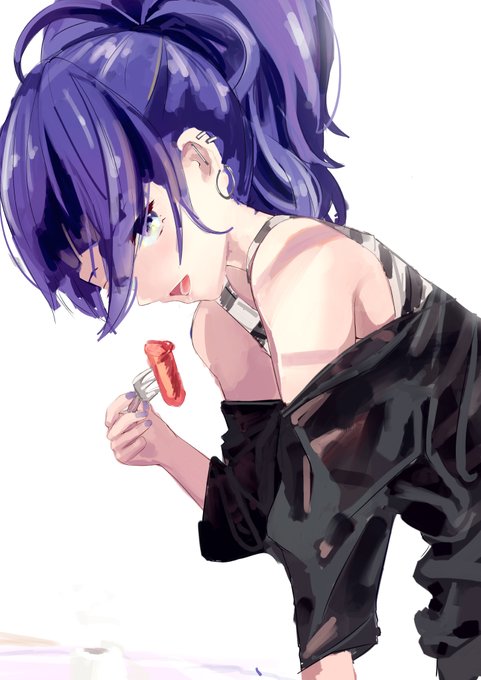 1ヶ月1日1摩美々 2/30
こがたんの朝食ひょいぱく  #なんか食べてる田中摩美々の絵 