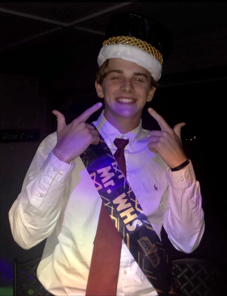 WHS_PromPlanner's tweet photo. Congrats to Colby Boyle on being crowned Mr. WHS 2020! @WimberleyHS @whspracticums @WTEXANATHLETICS https://t.co/azU0X1F0JA