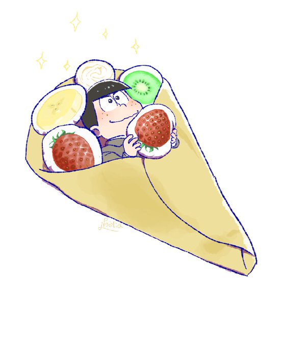 クレープおくるみのツイートを見た結果衝動的に描いた( ˙꒳​˙  )
劇でクレープになりきるカラ松くん 