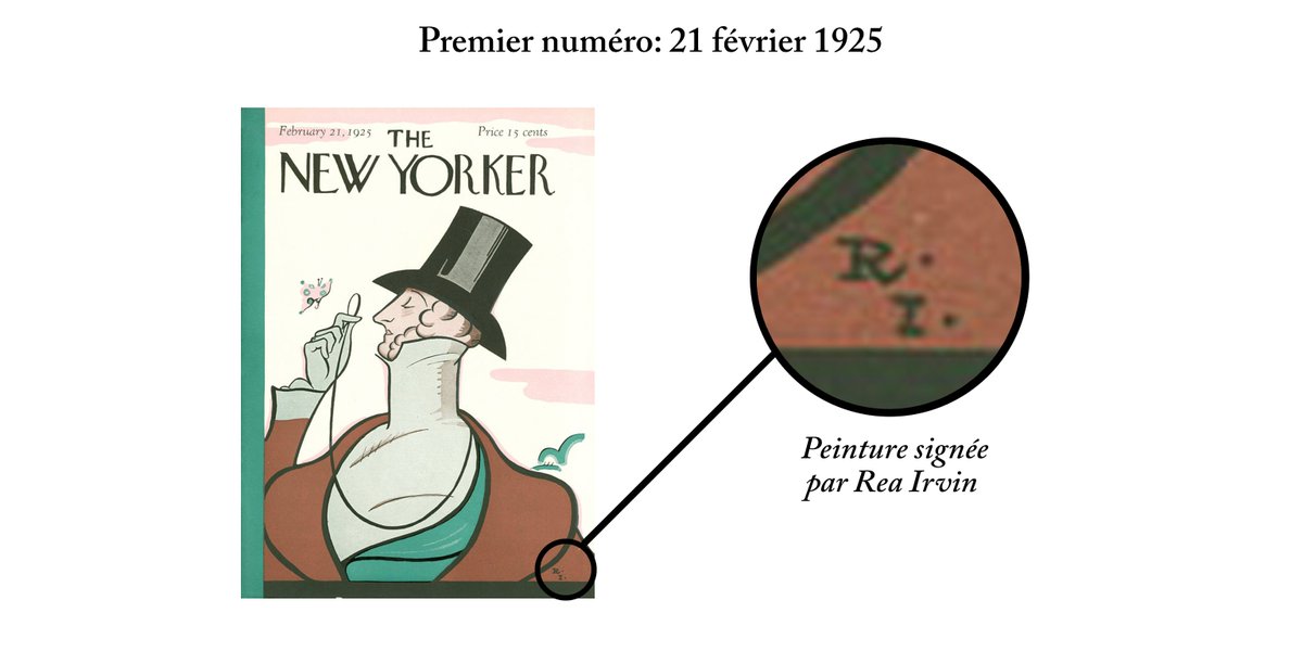 Mais d’abord, rapide retour en arrière.Depuis la fondation du magazine en 1925, la tradition veut que chaque numéro arbore une œuvre signée en couverture.Vous avez sans doute déjà vu celle du premier numéro: le dandy qui reluque un papillon à travers son monocle. 