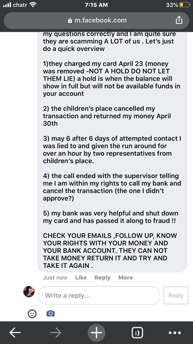 ladylips777's tweet photo. @myrealthoughtz @childrensplace Girl they took my money again bank won’t reverse it https://t.co/Gbc7d6lOJh