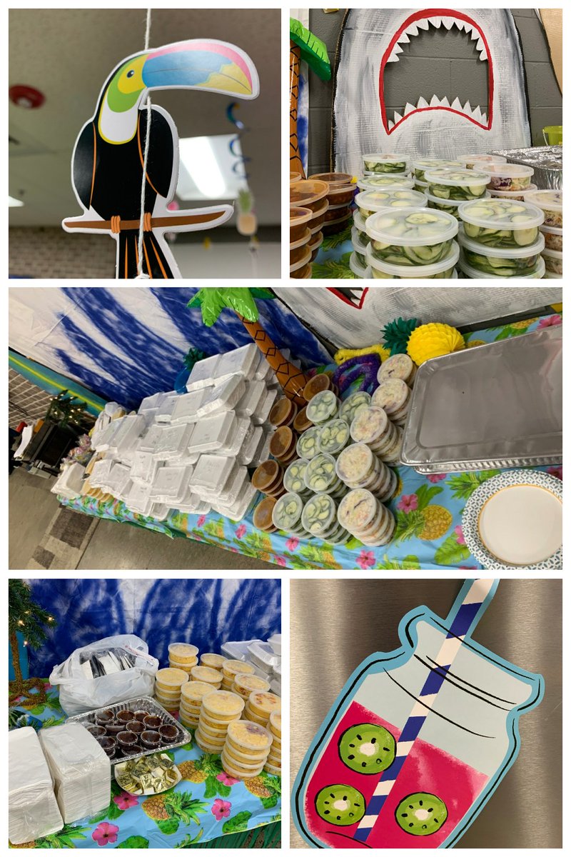 Luau themed BBQ meals for the Team, for all the hard work they've been putting in! (individually wrapped - safety first!)