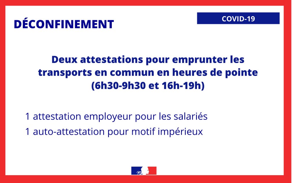 Prefet75_IDF's tweet photo. Dès le 11 mai, @Prefet75_IDF met en place un système d’attestations en heures de pointe dans les transports en commun franciliens
Le but ➡️ éviter une surfréquentation
#déconfinement 
➕d'infos : https://t.co/v0nSfCxeum (communiqué) et https://t.co/vKA5wNyhHg (article explicatif) https://t.co/O48ofGgUzu