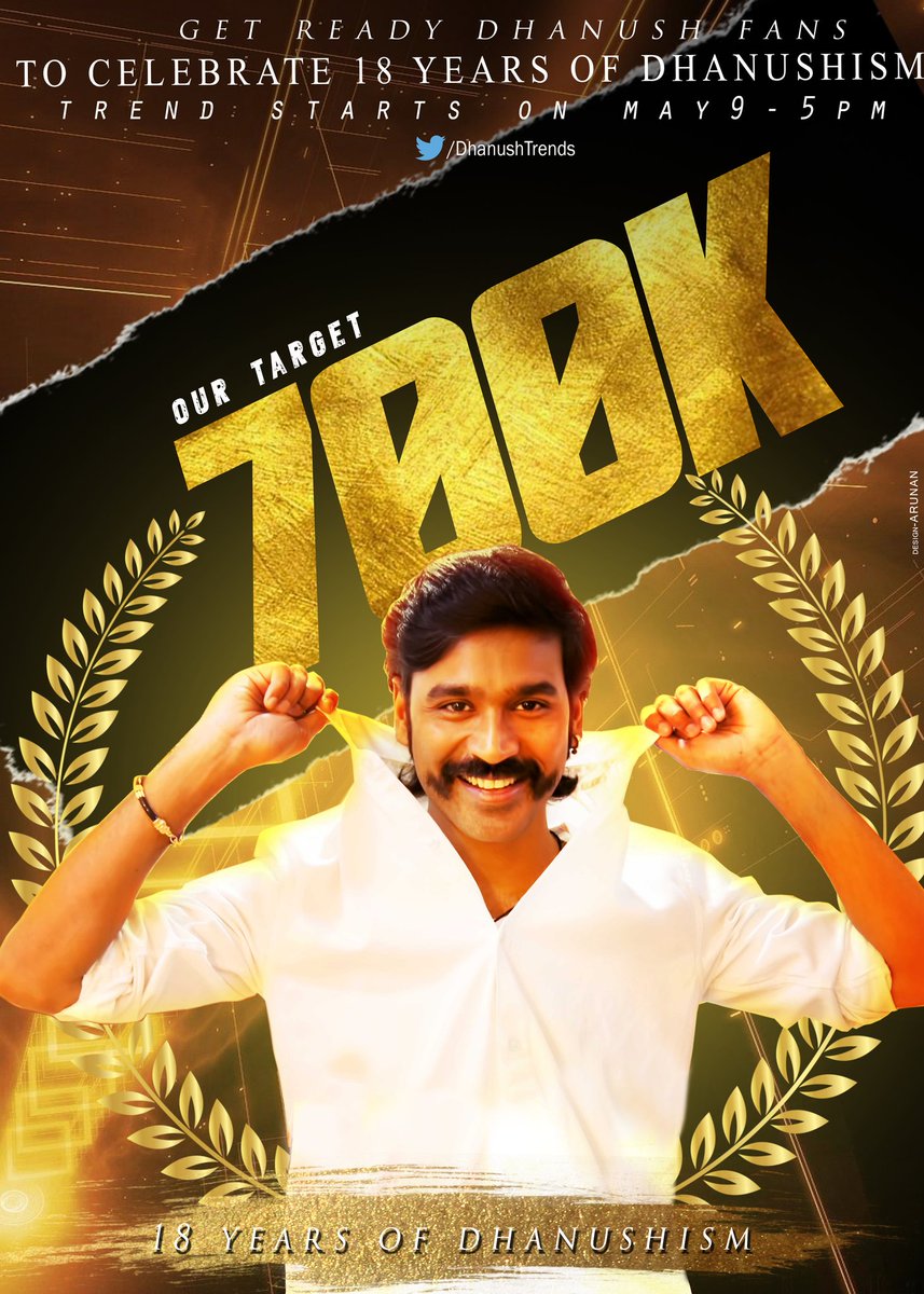 #18YrsOfKTownPrideDHANUSH  <a href="/DirectorS_Shiva/">Subramaniam Shiva</a> <a href="/B_RAJA_/">RAJA B RAJA</a> <a href="/manikingoftuty/">T M MANI KANDAN</a> #TN69DFC @dhanush_chow3