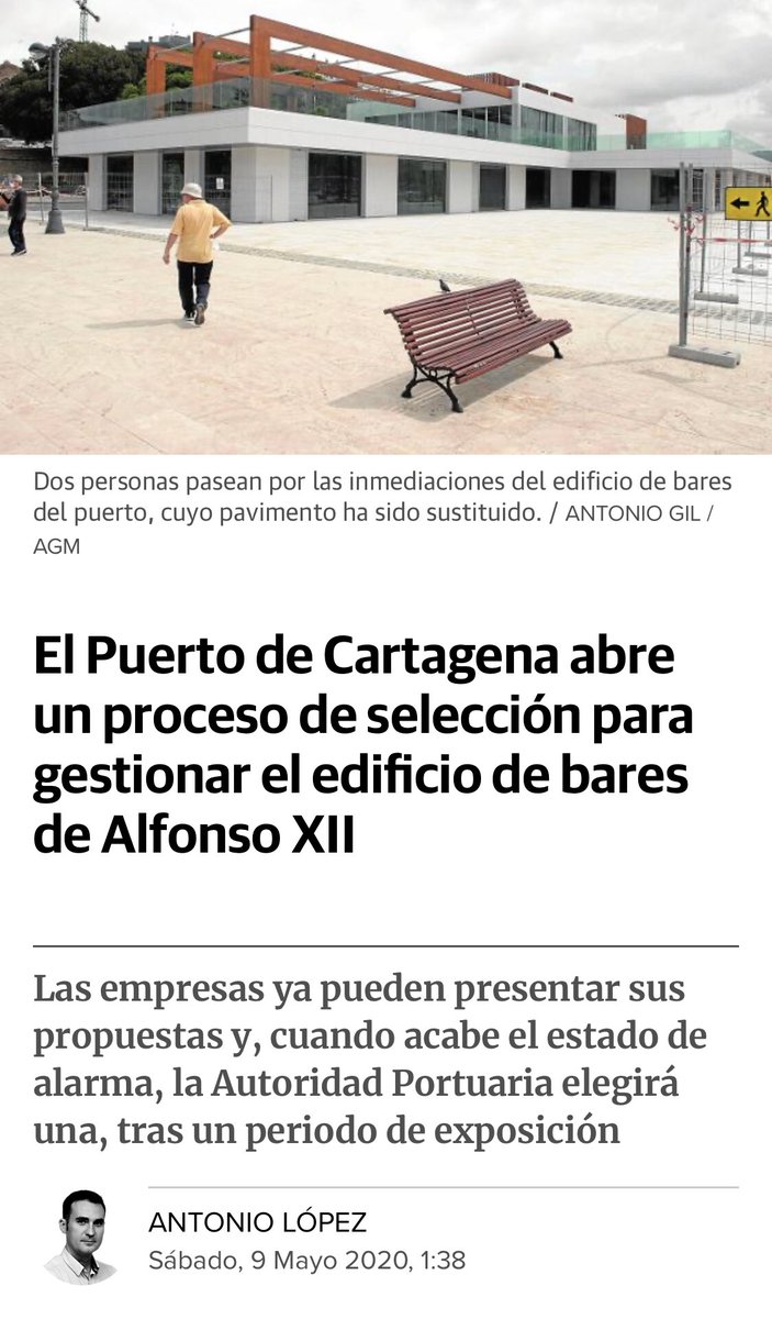 pepelopezct's tweet photo. Sigan, sigan.

Hoy es noticia que @PuertodeCtg abre un proceso para adjudicar la gestión del edificio comercial.

En 2019 lo fueron los últimos retoques.

En 2018 que empezaba la obra para abrir en 2019.

Y así todo lo que toca el  #PP en #Cartagena.

#LaTrinca presumirá en 2021 https://t.co/vkypvDesIg