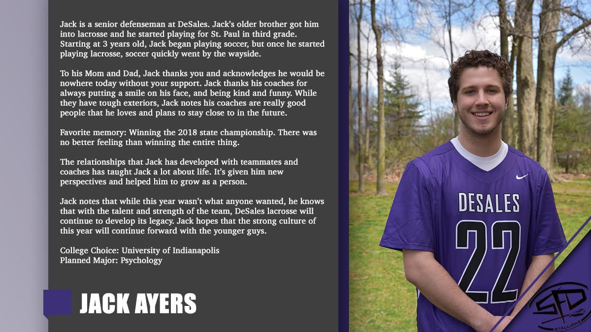 Stallionslax's tweet photo. Next senior we want to recognize is Captain Jack Ayers. Jack is taking his lacrosse talents to play at UIndy. Can’t wait to see him play!! https://t.co/TykwQzXDou