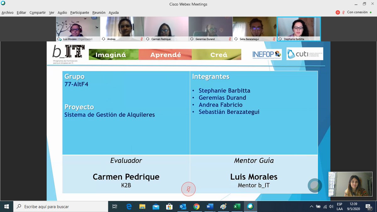 jenaraujo90's tweet photo. Últimos 3 grupos donde pude participar y conocer proyectos que brindan diferentes sistemas de intercambio de libros, gestión de alquileres y para centros de salud. Felicitaciones 👏🏼 #OrgulloBit
Gracias @carmenpedrique por generar intercambios de crecimiento con los estudiantes! https://t.co/SCCeihYO89