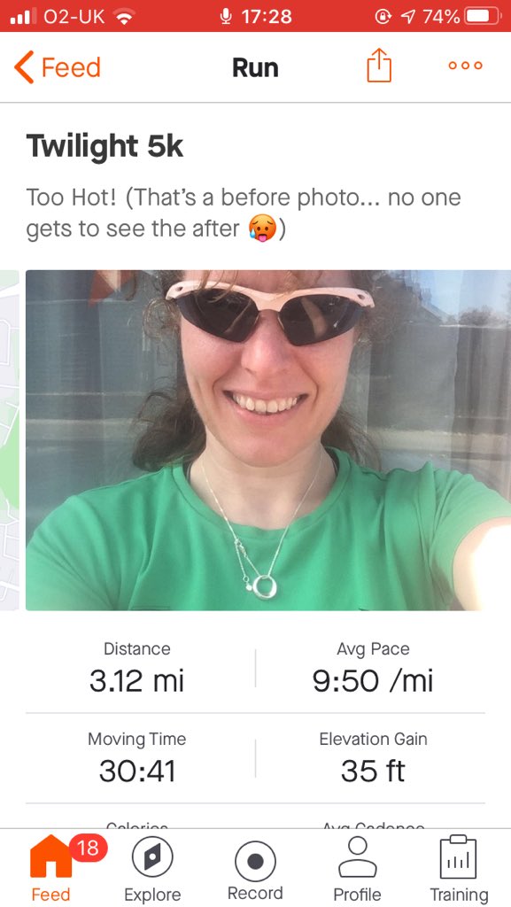 My Twilight 5k... just me versus the heat... I graciously let the heat win #selfpreservation #runipswich #keepsuffolkmoving