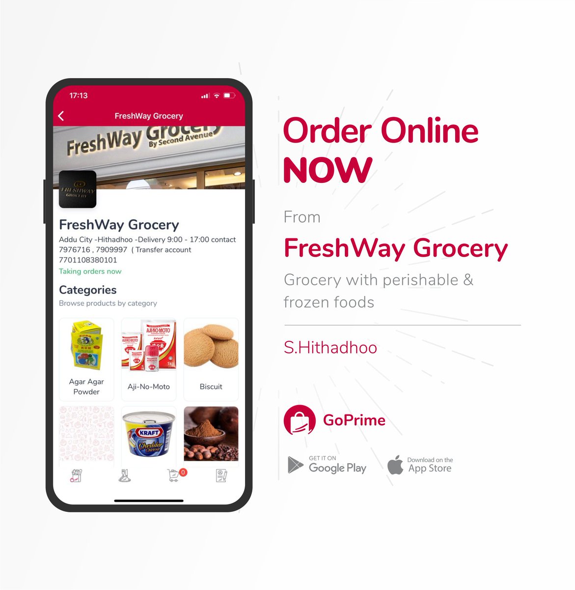 GoPrimeMv's tweet photo. Order Grocery, personal care products and electronics in Addu on GoPrime

@AdduCityCouncil @adduonline 

#StayHome #StaySafe https://t.co/XXQfJo5u29
