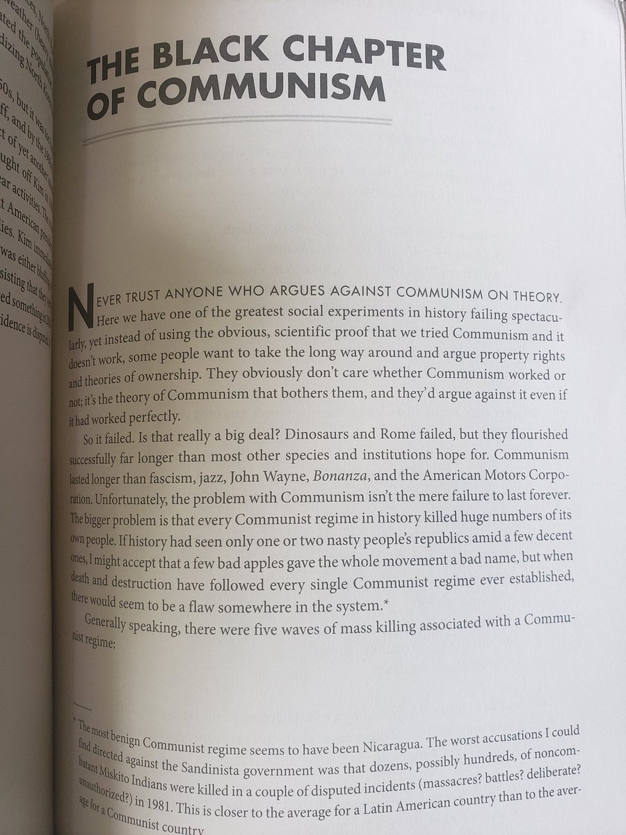 3/Now, we all know the story of how dogmatic adherence to communist theories (mostly, collective farming) killed tens of millions of people in China and the Soviet Union. In fact, the book has a whole section on that, in addition to recounting the individual episodes!