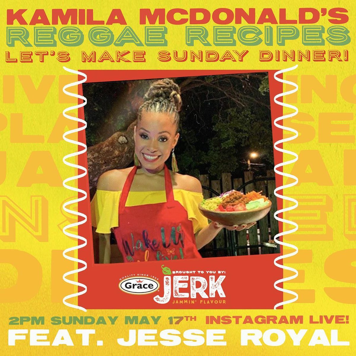 gracefoods's tweet photo. Join us next week for the first episode of #ReggaeRecipes with @KamilaMcDonald ! Kamila and guest host @JesseRoyal1 will be showing us how we can make tasty plant-based Jamaican meals, wid a #GraceJerk twist!
Set yuh alarms and get ready! https://t.co/s1YLZ0sLUe