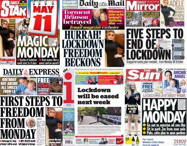 DoubleDownNews's tweet photo. Thur: Front pages in unison announce end to lockdown aka ‘FREEDOM’ on eve of summer bank holiday

Fri: VE Day picnics up &amp; down country

Sat: People head to parks &amp; beaches

Newspapers that declared end to lockdown call public ‘Covidiots’

Newspapers are the real #COVIDIOTS https://t.co/Z17ha4LcAp