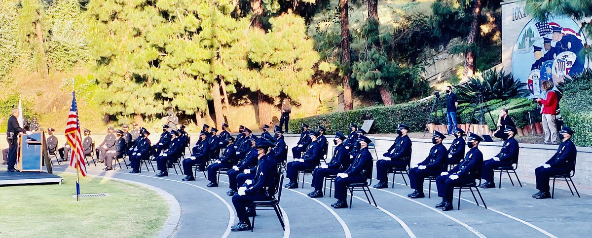 Different times— but the same proud commitment to help our communities. Congratulations to the latest #LAPD graduating recruit class who starts patrolling our city on Sunday. Special thanks to the dedicated instructors who spent countless hours training and preparing this class.