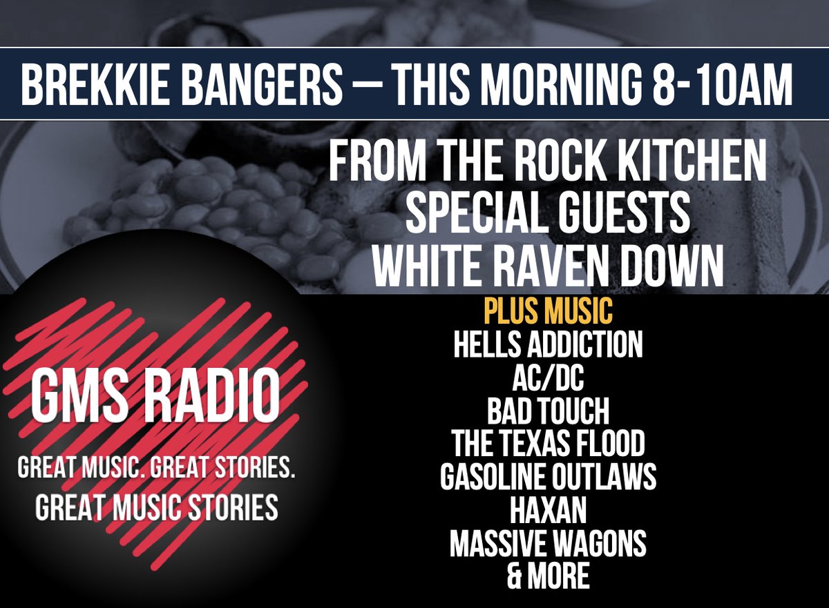 GuyB_rockshow's tweet photo. Brekkie Bangers tomorrow is from the rock kitchen with mini me #LylaN - #tuneajiums from @HaxanBand @badtouchrocksuk @GasolineOutlaws @Hells_Addiction @TheTexasFlood and @WhiteRavenDown https://t.co/1EbagcYvxa