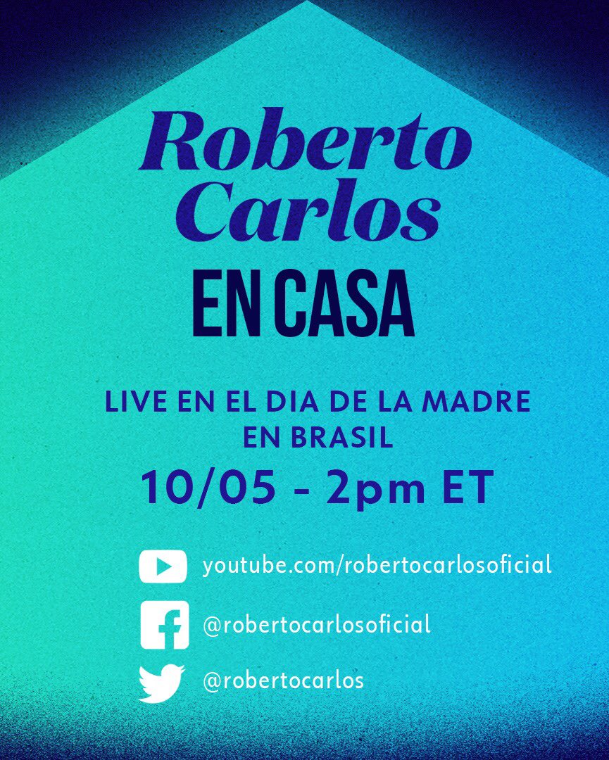 Día de la Madre con <a href="/robertocarlos/">Roberto Carlos</a> 

Mañana domingo 10 de mayo a las doce del día, hora Colombia.

LINK ESPAÑOL: bit.ly/RobertoCarlose…