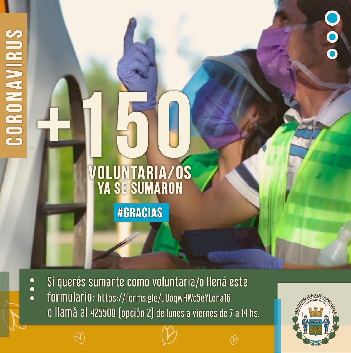 A todos los que se sumaron, GRACIAS!!! ❤️👏 - Vos también podes formar parte del equipo de voluntarios y ayudarnos a combatir esta pandemia. Anótate en este link 👉 forms.gle/uUoqwHWc5eYLen… #QuedateEnCasa