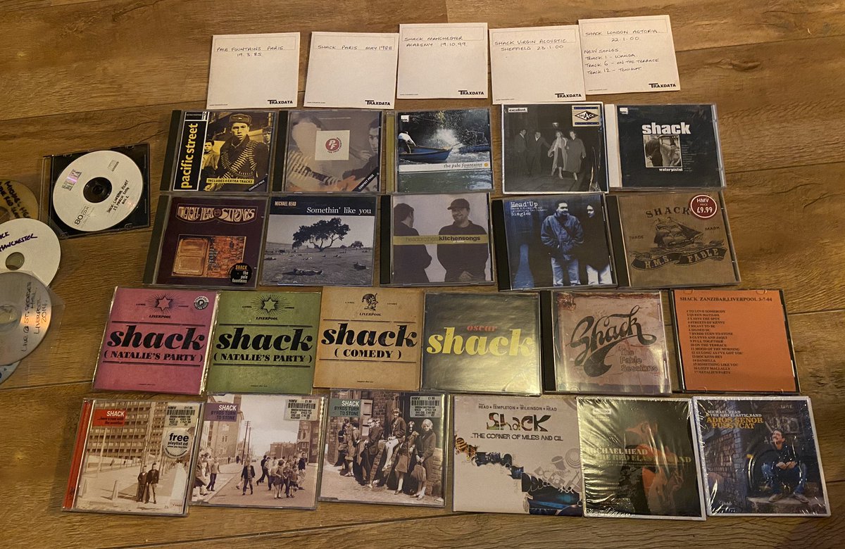 JohnMaguireLFC's tweet photo. Some of me Mick Head CD’s
(Few missing including my Plato’s Ballroom bootleg from 1981) #mickhead #palefountains #shack #thestrands #redelasticband https://t.co/8iEf4MZ5vM