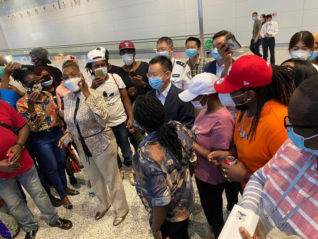 Serem_JC's tweet photo. It was my joy to see off 165 Kenyans who flew back home via @KenyaAirways KQ 883. The Embassy and Chinese authorities were on the ground to support with travel documents' verification and reissue of lost or expired travel documents. I'm extremely proud of this team. https://t.co/dNO488SCUm