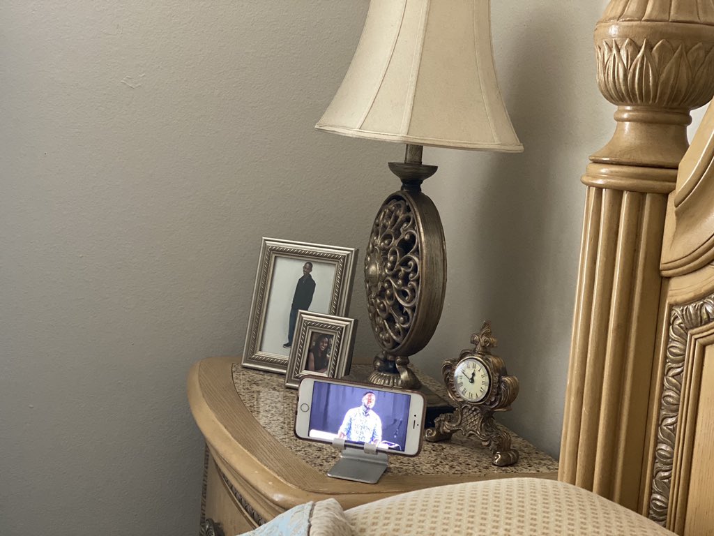 I put certain folk on notice this morning not to disturb me between 11:30 am and 1:30 pm because I was “in church”.  🤣 #StMattressOfThe Springs. #NHMGO #NewKindaChurch #ONLINEWORSHIP #Quarantine #SocialDistancingAtItsBest