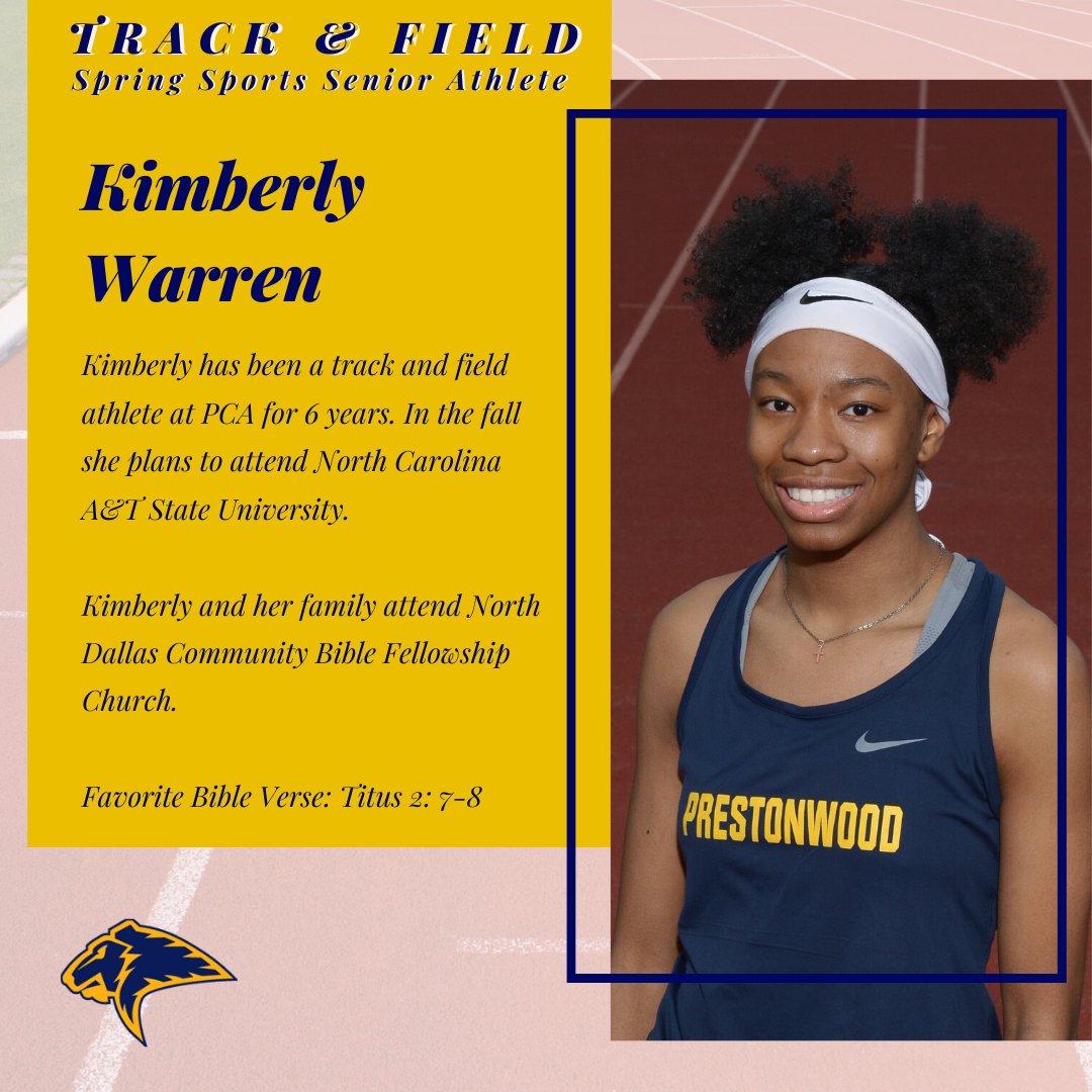 PCAAthletics's tweet photo. Congratulations Kimberly!
#SpringSportSenior
#pcaonline2020 https://t.co/BZy2fxPr4j