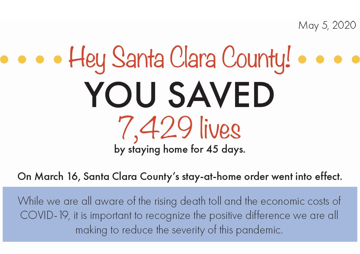 SCCgov's tweet photo. Your actions saved lives! Early efforts of the Bay Area, through your sacrifice of staying home, have slowed the spread of #COVID19. Let's continue working together, so those sacrifices don’t go to waste. 

#ApartTogetherSCC 

Data taken from: https://t.co/qnSR0EToD9 https://t.co/rc4XQobh8f
