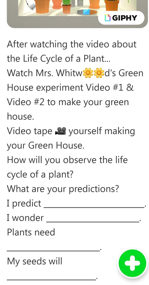 Whitwood2WEDG's tweet photo. Used @Flipgrid 's #DiscoLibrary to start Green House π experiment topic in #ThinkingLikeAScientist grid. πed Ss seeds & ziplock. Integrated @LucyCalkins #labreport β & used my science π examples as the "selfie" on the whiteboard. #distancelearning #623STEM #FlipgridFever https://t.co/Brru4MCdI3
