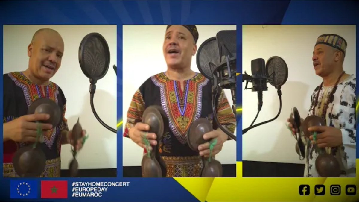 ItalyinMorocco's tweet photo. مجيد بقاس يعزف🎙️🎶 النشيد الأوروبي🇪🇺 لبيتهوفن 🎼 على إيقاع كناوة.
#الزم_بيتك #الزم_المنزل
#EuropeDay2020 #EuropeDay  #StayHomeConcert #restezchezvous #StayAtHome #iorestoacasa
🇪🇺🇮🇹🇲🇦

➡️ https://t.co/nXOqCGr5hz https://t.co/t8Lils7V9b