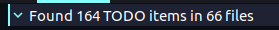 Found 164 TODO items in 66 files
