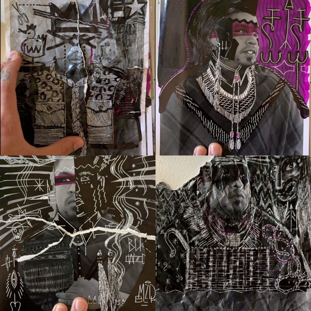MIKEMICTLAN's tweet photo. AUCTIONING off these 5 original 8x10artwork prints done by Manny Mauleon for my last album #HELLAFRREAL starting the bids at $50! U have until MonMay11th at 11pm to email your @CashApp bids to mikemictlan@doomtree.net donations go to me & feeding my kids &finishing my next record https://t.co/LabU4p7EEX