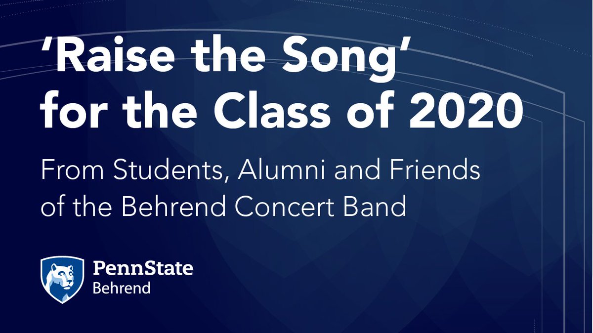 PSBehrend's tweet photo. Students, alumni and friends of the Penn State Behrend Concert Band congratulate the Class of 2020 with a Zoom-based performance of the Penn State Alma Mater: https://t.co/1zGFocjSSc #BehrendGrad https://t.co/SPxSTpuJrC