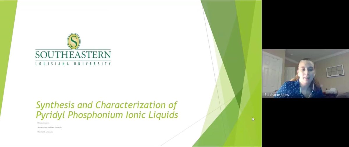 Congratulations to Stephanie on presenting her senior thesis to the Chemistry and Physics department at <a href="/oursoutheastern/">Southeastern LA Univ</a> !