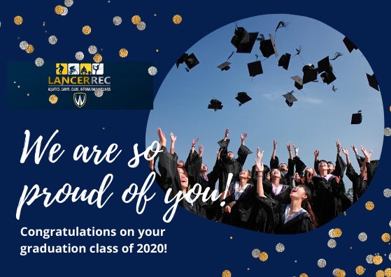 LancerRec's tweet photo. Although it is likely not the celebration you had imagined, we wanted to take the opportunity to congratulate the class of 2020 on all of their amazing achievements! Once a Lancer, always a Lancer #LancerRecConnect https://t.co/BnuyS6R5f5