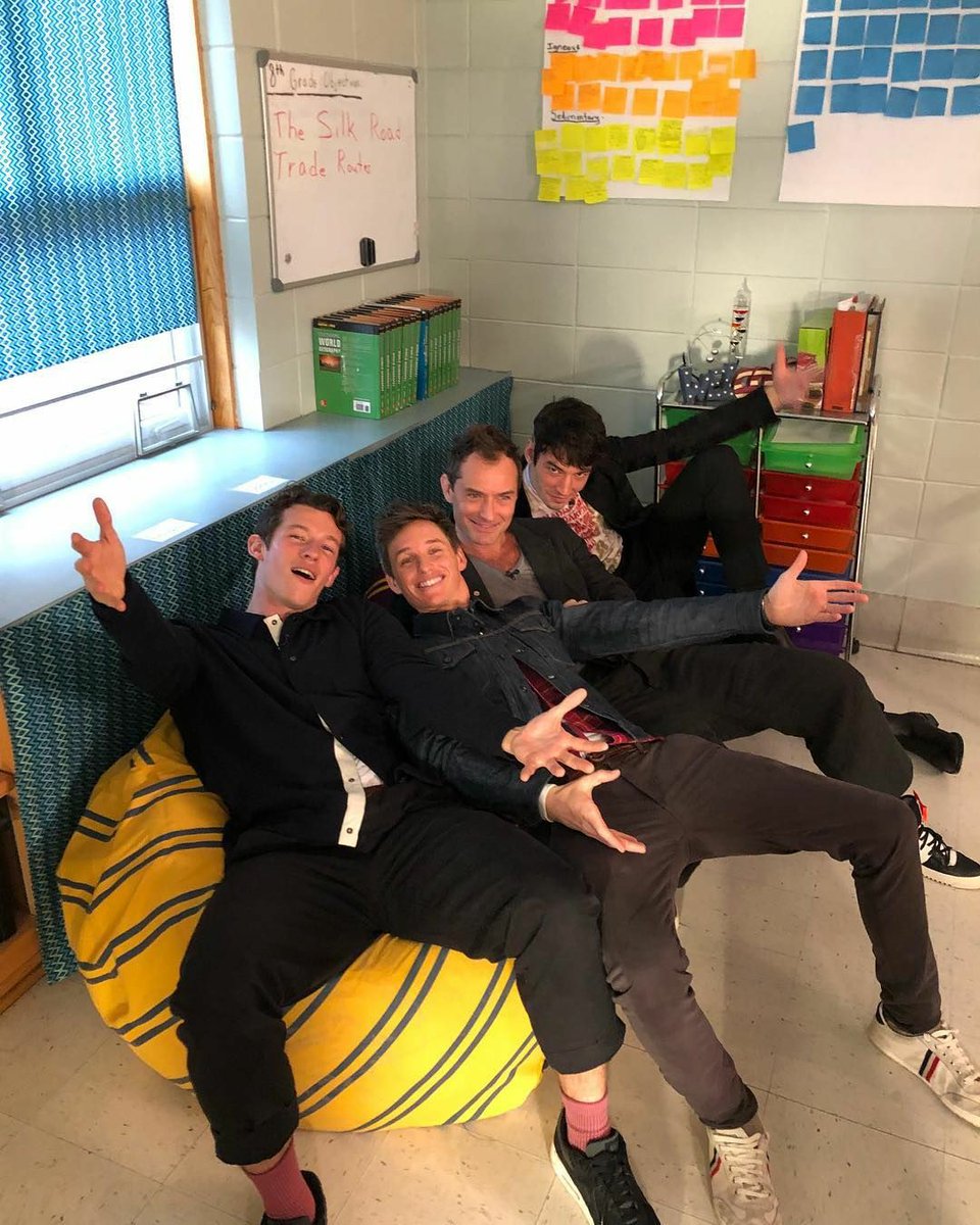 GODLlNG's tweet photo. eddie is the first kid, callum is the middle, ezra is the youngest, and jude is the "i don't know what to do please help me" father https://t.co/4UqsmpdhLb