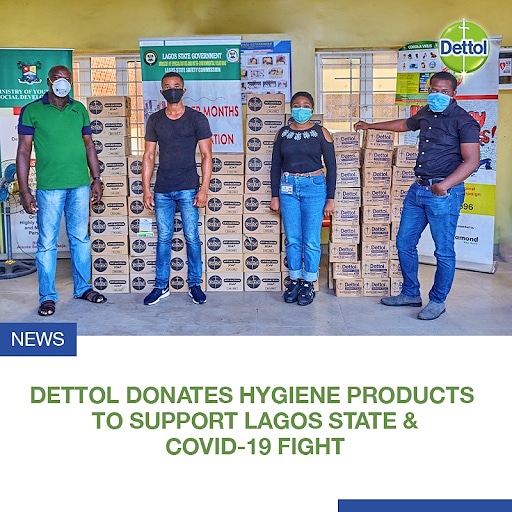 DettolNigeria's tweet photo. In light of the global pandemic and as part of our nationwide efforts to contribute to the government’s fight against COVID-19, we are glad to extend our support to the Lagos state government with the donation of our Antiseptic liquid and Antibacterial soap. https://t.co/KPYIKUibAA